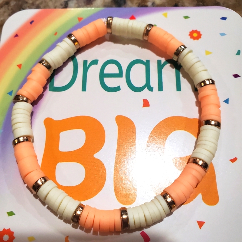 Clay bead handmade bracelets!Each bracelet wrapped with a little surprise!